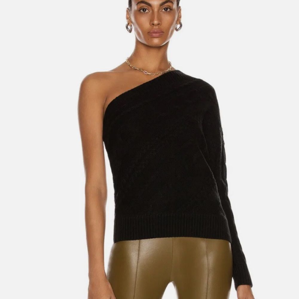 L’AGENCE Zoey One Shoulder Merino Sweater